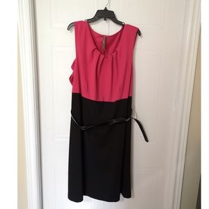 Hot Pink and Black Color Block Dress Penningtons